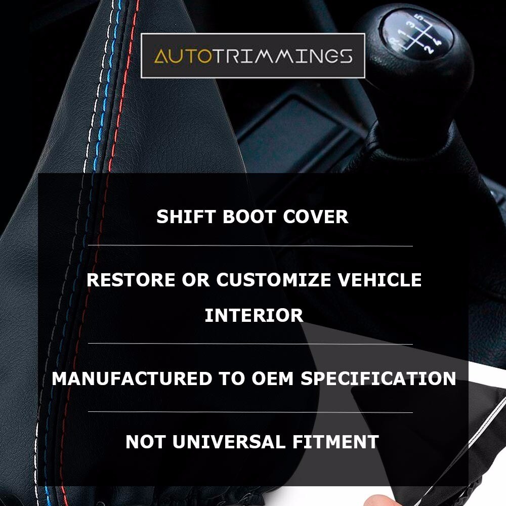 Automatic Shift Boot Cover Leather for Volvo XC90 2003-2014 Black Beige Stitch