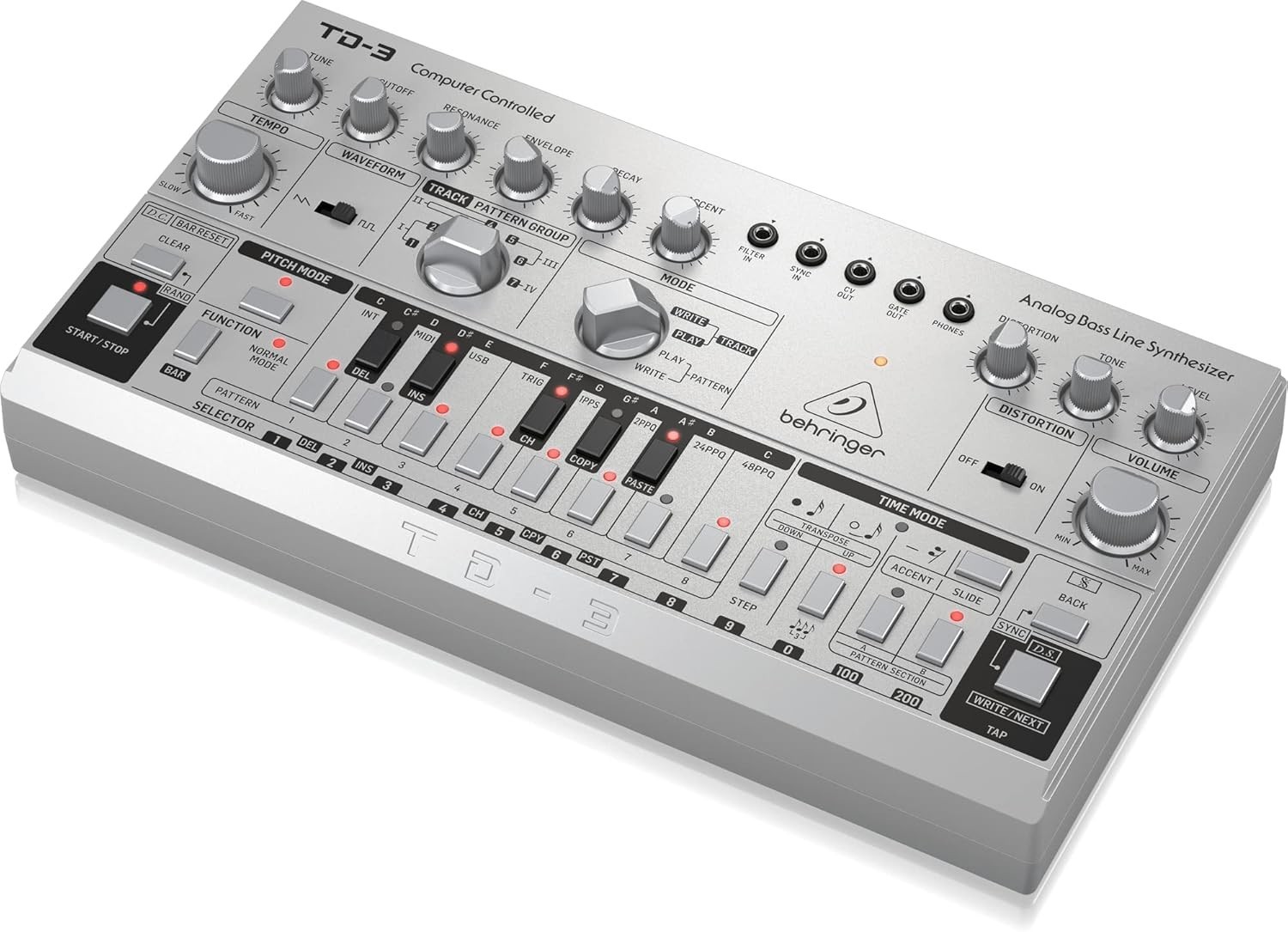 Bass Line Synthesizer with Sequencer & Effects
