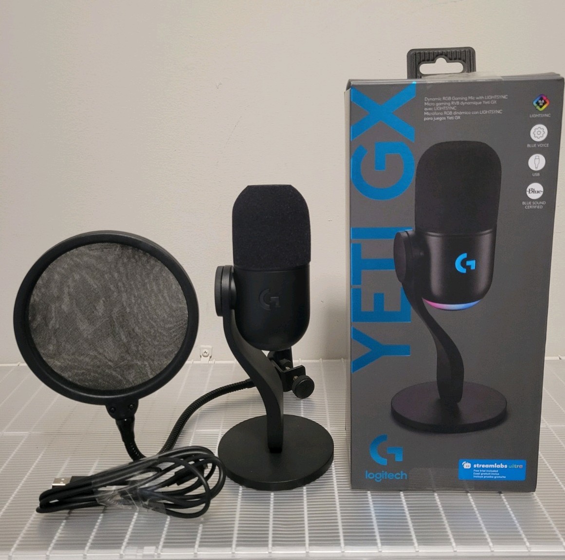 Logitech Yeti GX Microphone W/ Samson Pop Filter - Pre-owned Excellent Condition