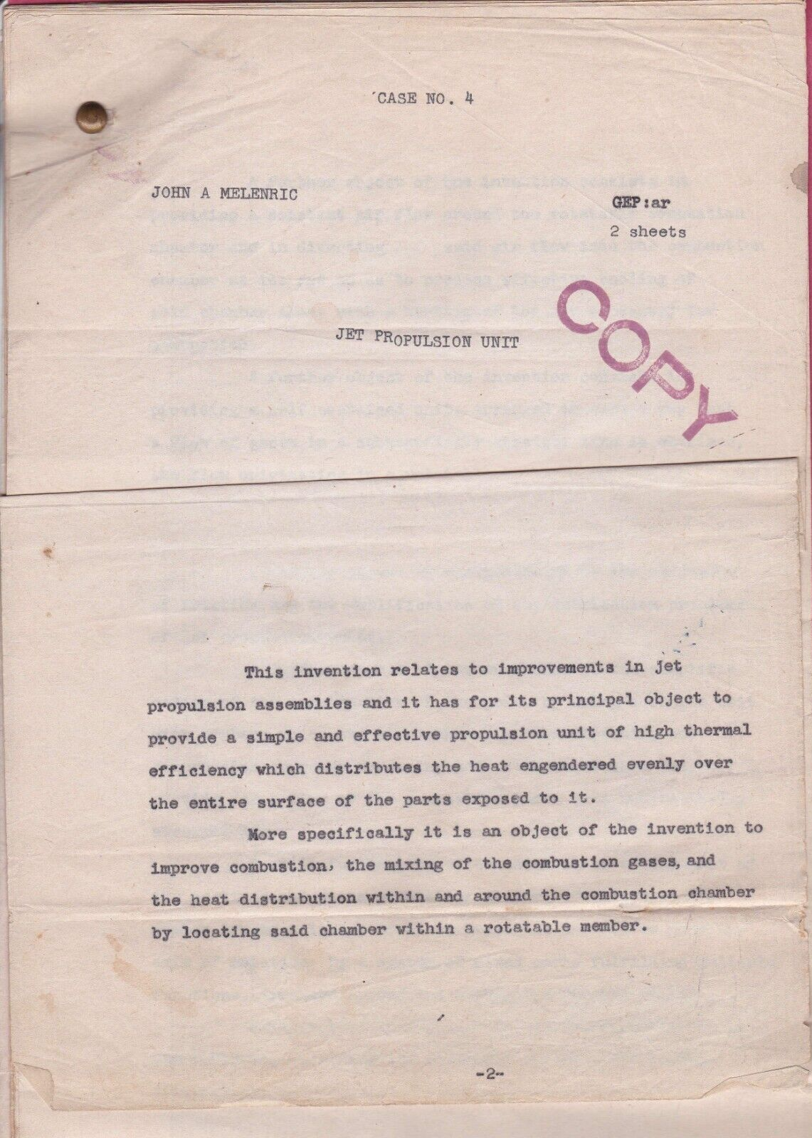 VTG Thermo-Jet Pulse Jet Engine Inventor Documentation & Information, no engine