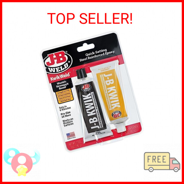 J-B Weld 8271 KwikWeld Professional Size Steel Reinforced Epoxy Twin Pack - 10 o