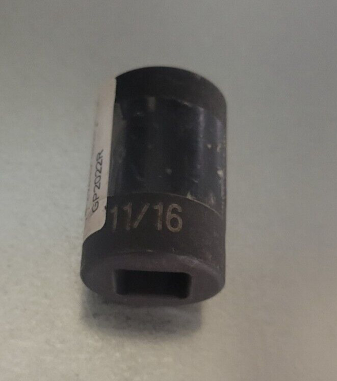 Grey Pneumatic *2022R 1/2" Drive x 11/16" Standard Impact Socket, 6 Point