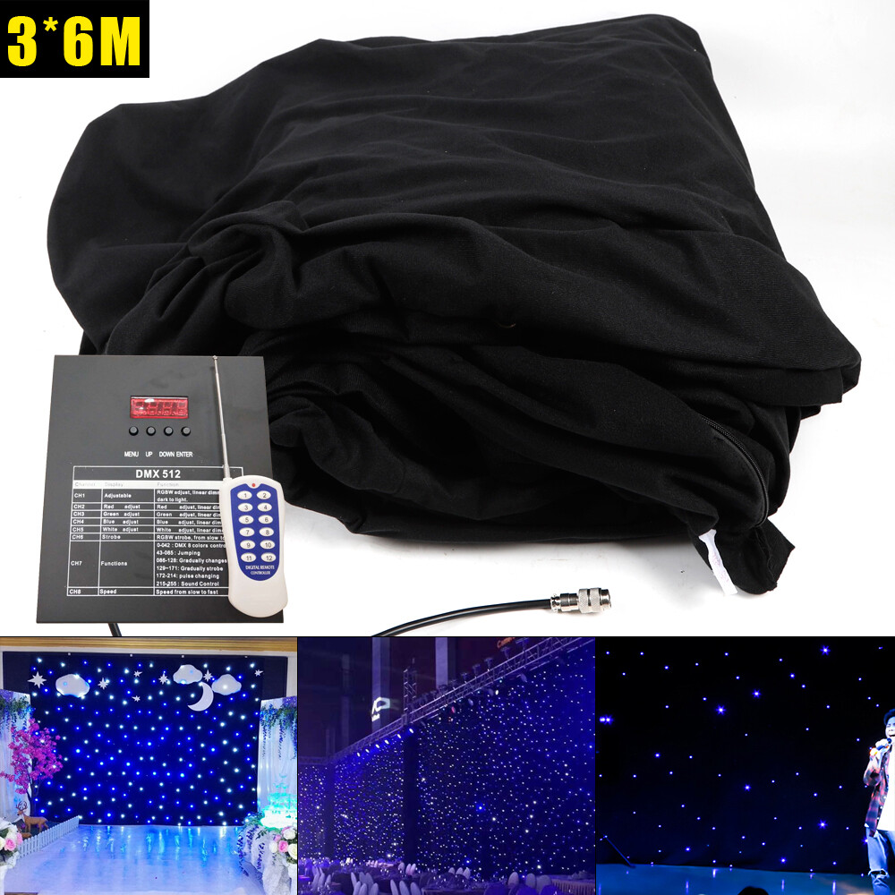 LED Star Stage Backdrop Star Curtain DMX512 Background Starry Sky W/ Controller