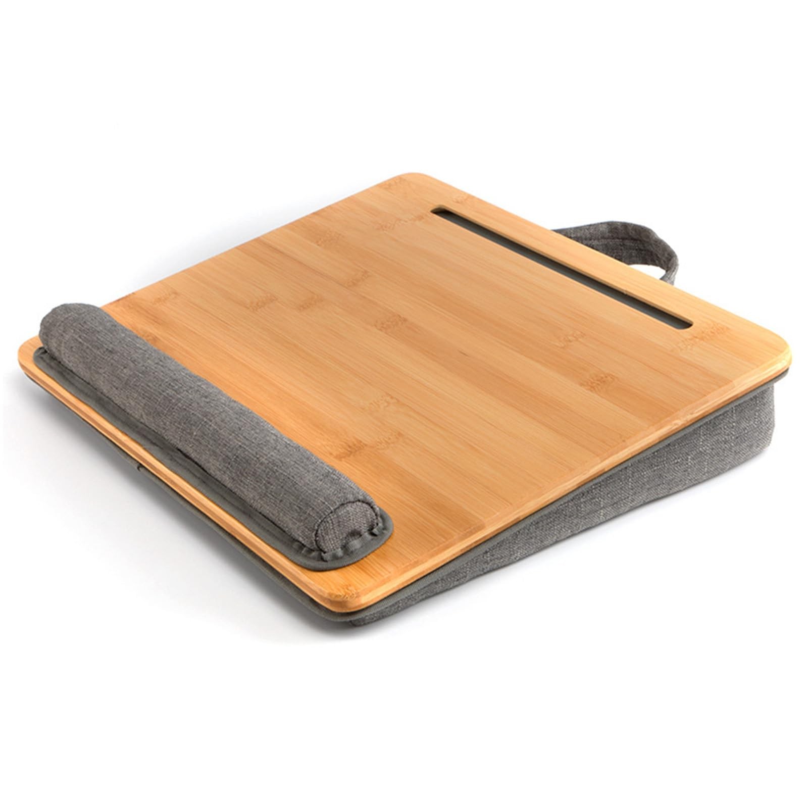 SANJIMO Lap Desk for Laptop with Cushion, Bamboo Laptop Stand with Anti-Slip ...