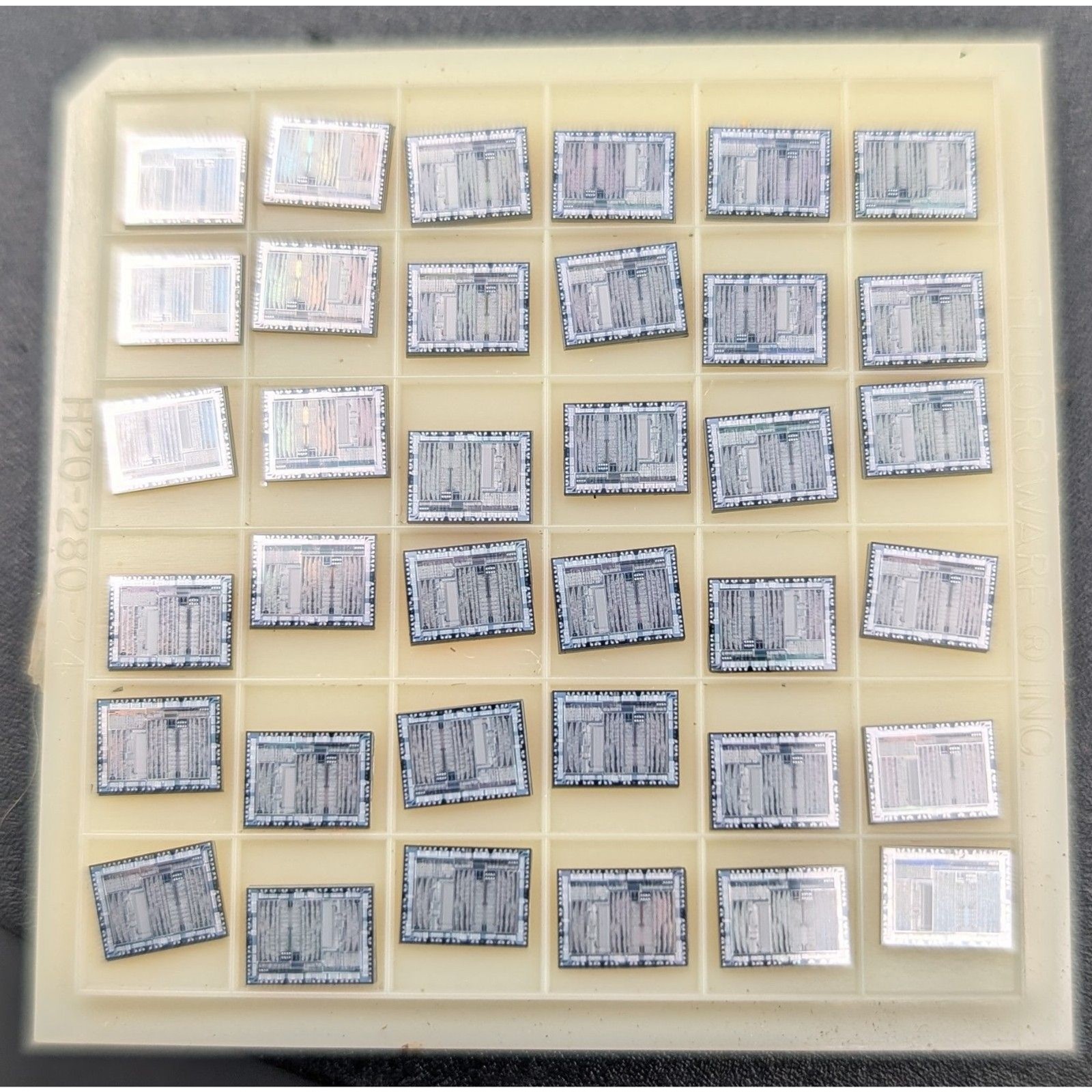 PanTroniX P82C666 Semiconductor Dies • Lot of 75 • Reverse Sides Shown on 4