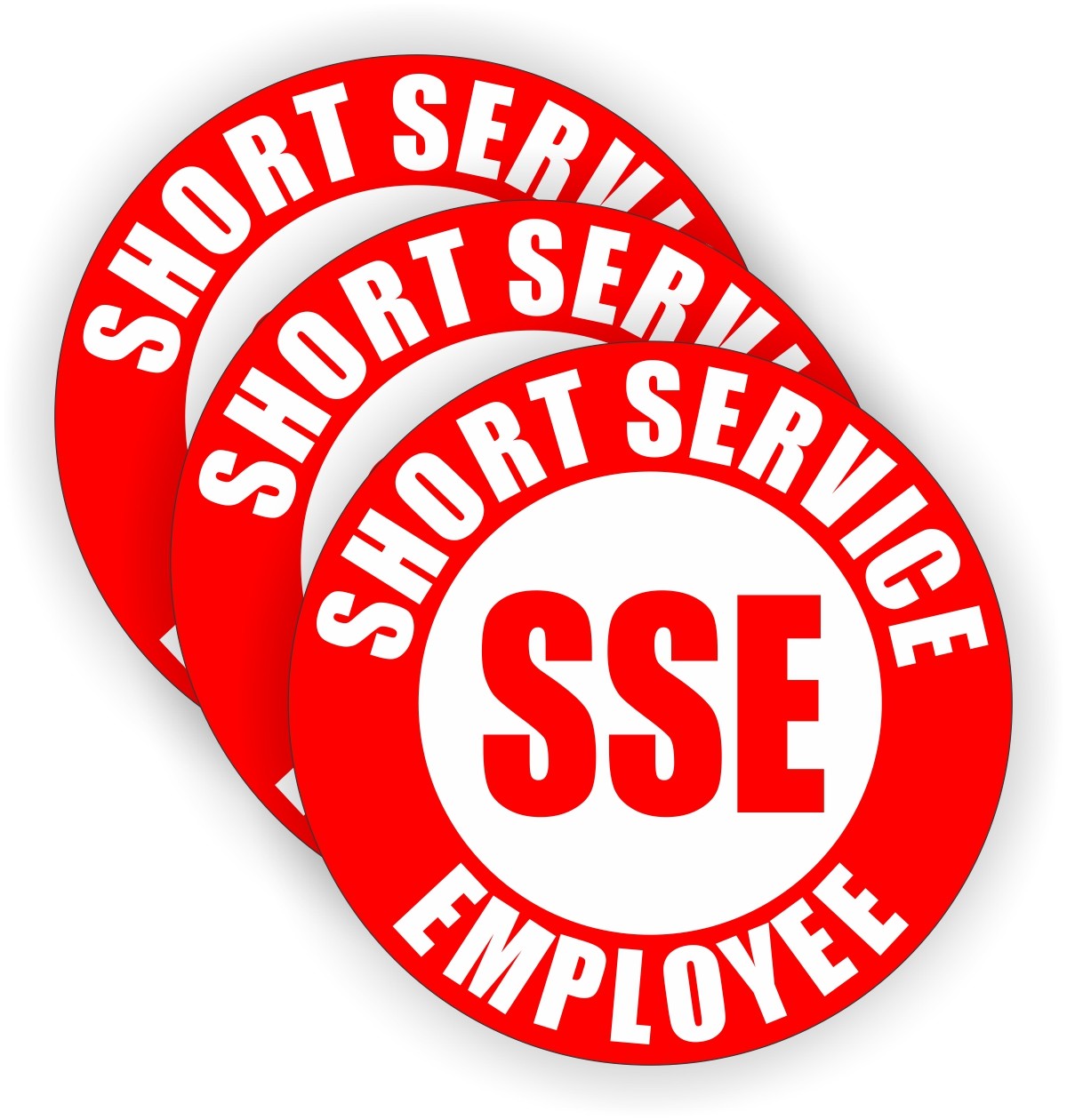 (3) Short Service Employee Hard Hat Stickers | Safety Helmet Decals | Temp SSE