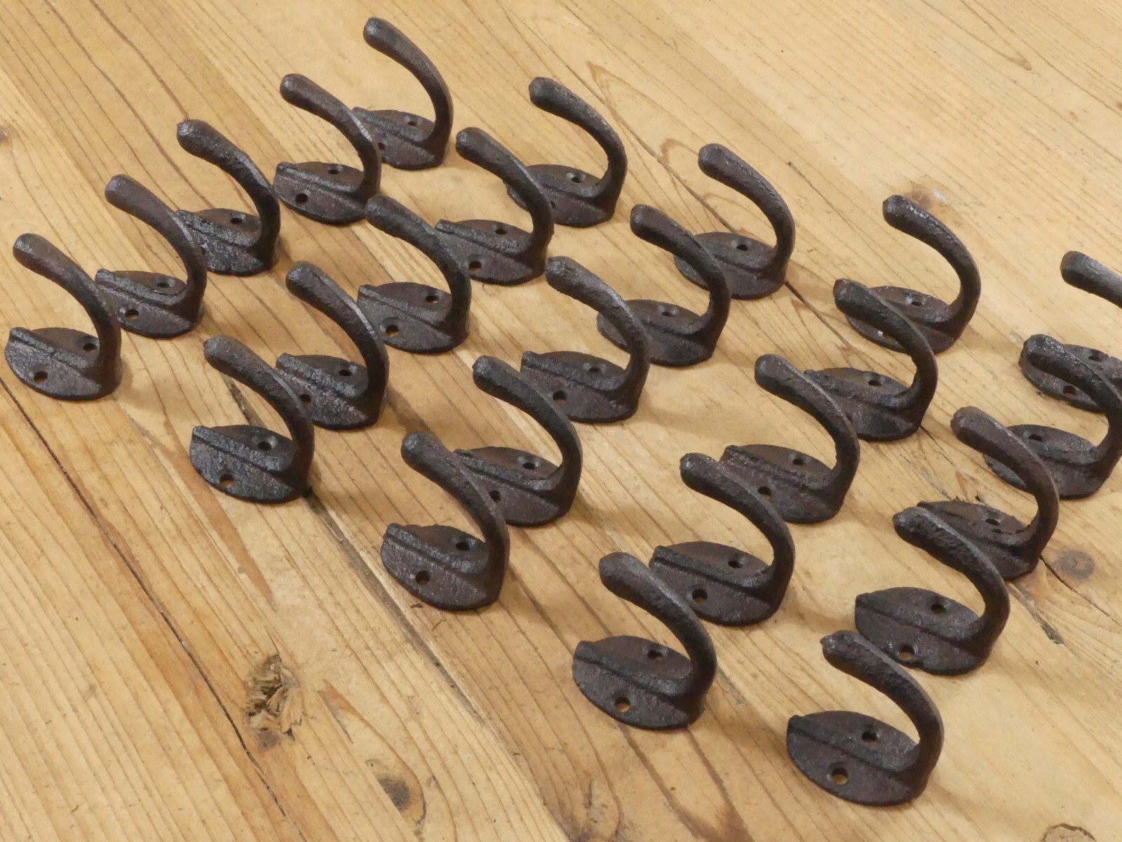 50 Small Rustic Coat Hooks Cast Iron Wall Mount Hat Hook Towel Cap Dog Leash Key