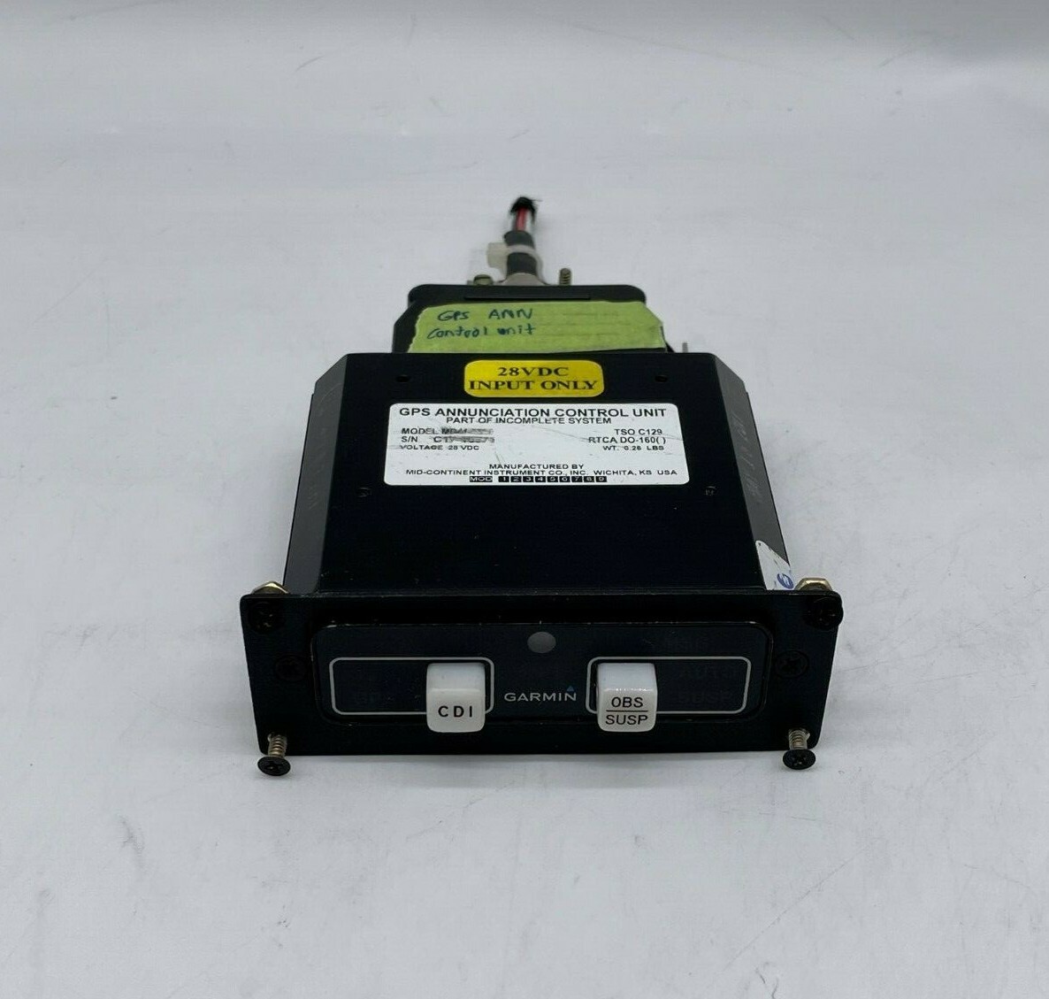 Mid-Continent GPS Annunciation Control Unit for Garmin GPS 28V