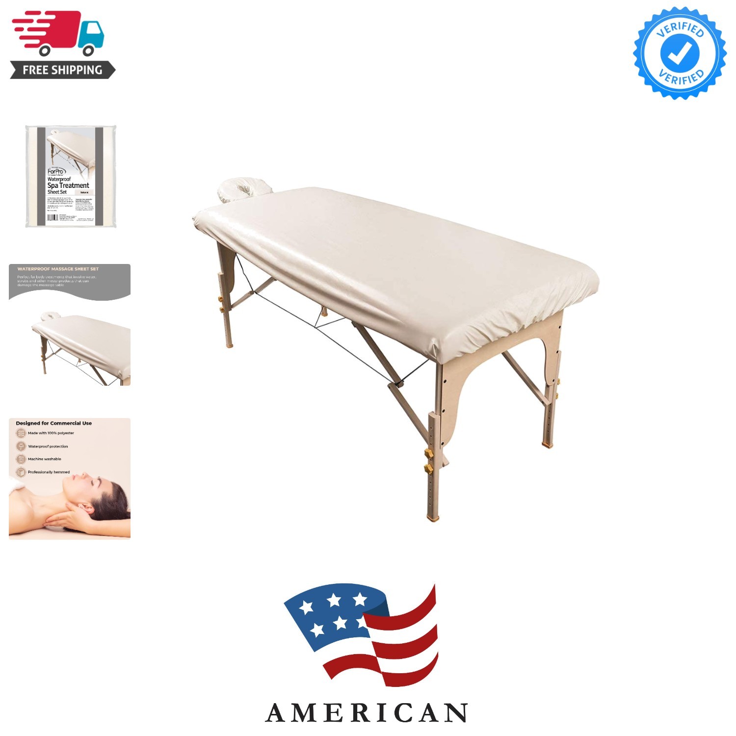 Waterproof Massage Table Cover, Protective Spa Treatment Sheet Set for Massag...