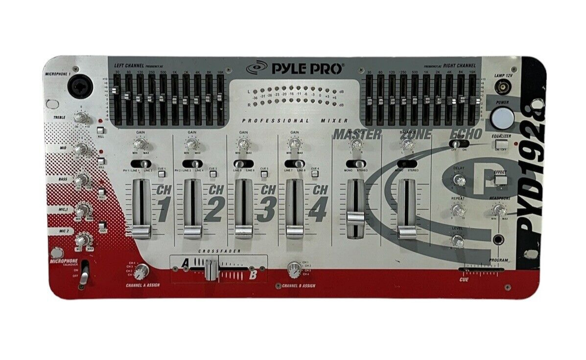 PYLE Pro PYD-1928 ~ 4-Channel Professional Mixer with EQ & Echo ~ WORK/READ