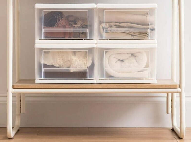 IRIS USA, Small 4-Drawer Compact Desktop Organizer, Stacking Desktop Unit 7qt