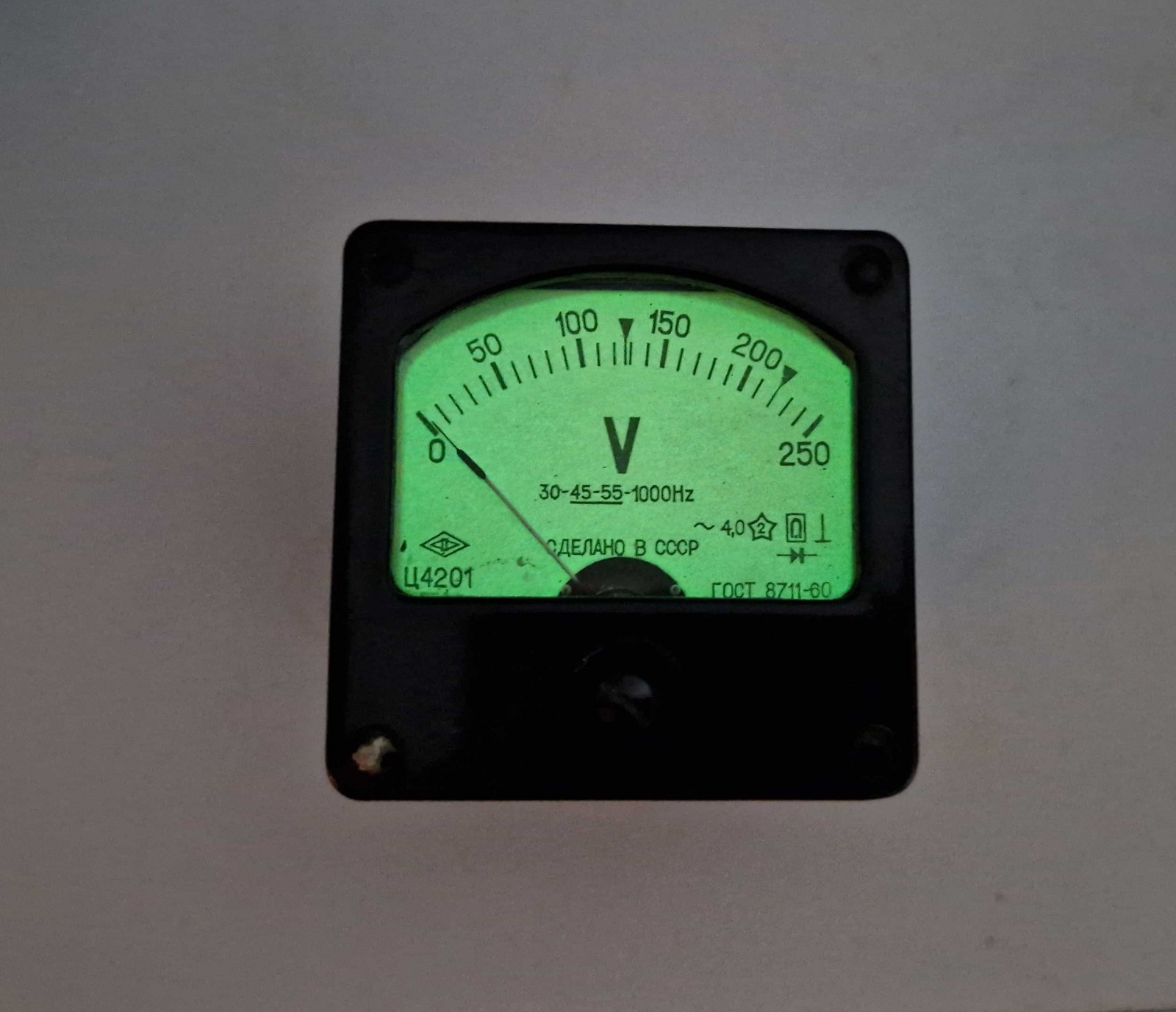 Vintage Soviet Military AC Panel Voltmeter Analog 0-300V USSR 45-50Hz-10kHz 1964