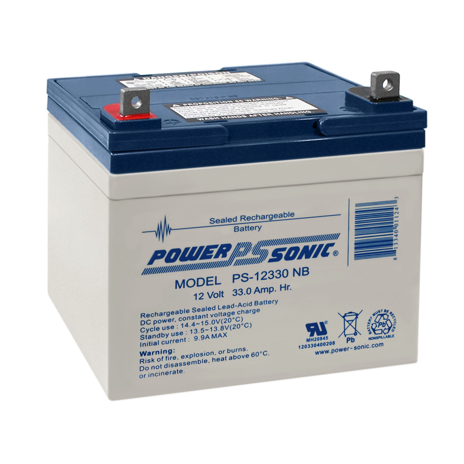 Power-Sonic 12V 33AH SLA Replacement Battery for Sail 6-GFM-33