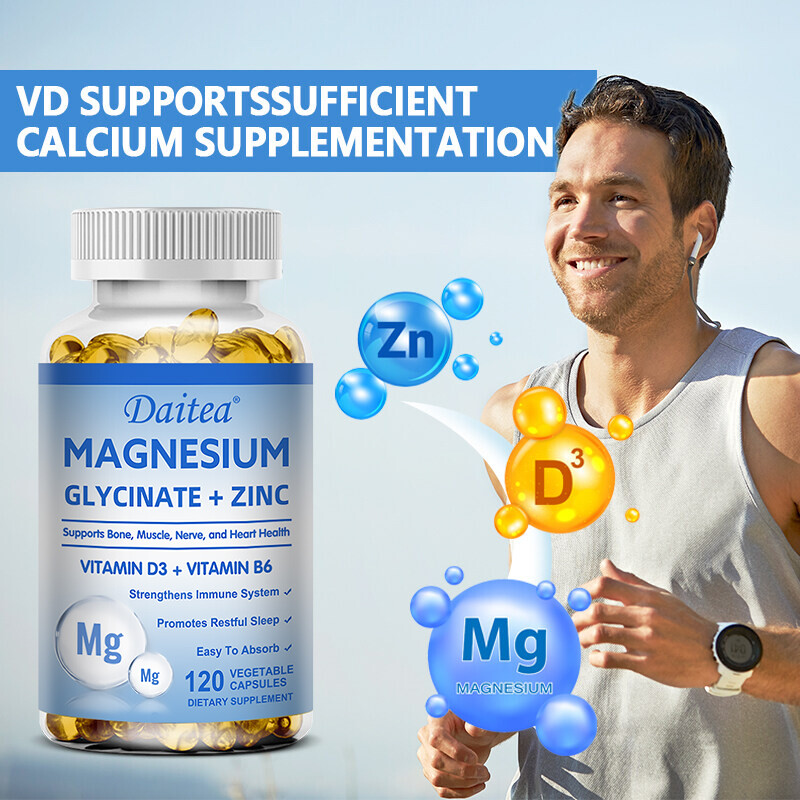 Magnesium Glycine Chelated Iron + Zinc | 500 Mg | Immune & Muscle Support Caps