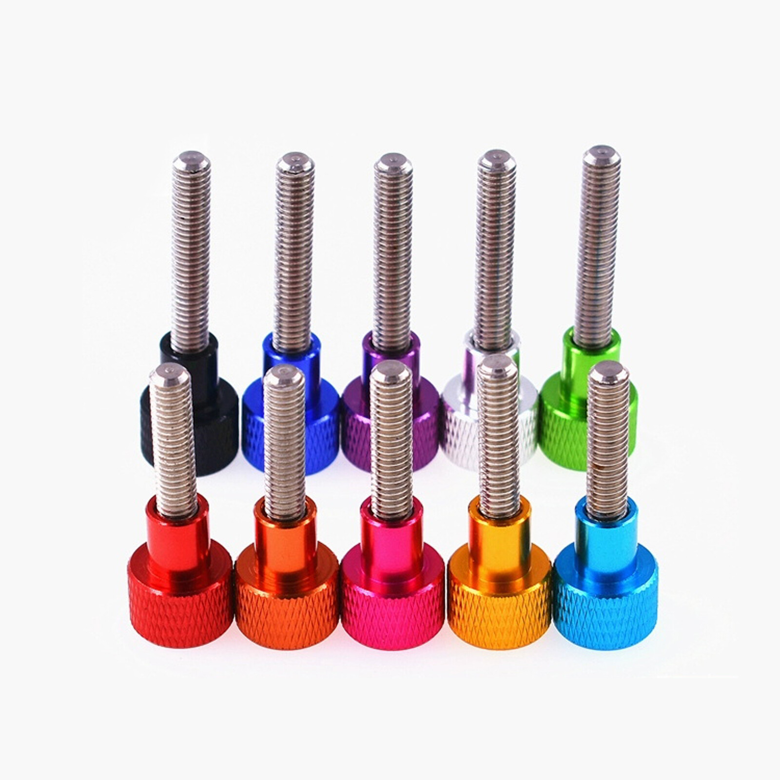 M4 Knurled Thumb Screws 304 Stainless Steel+Colour Aluminum Hand Grip Knob Bolts