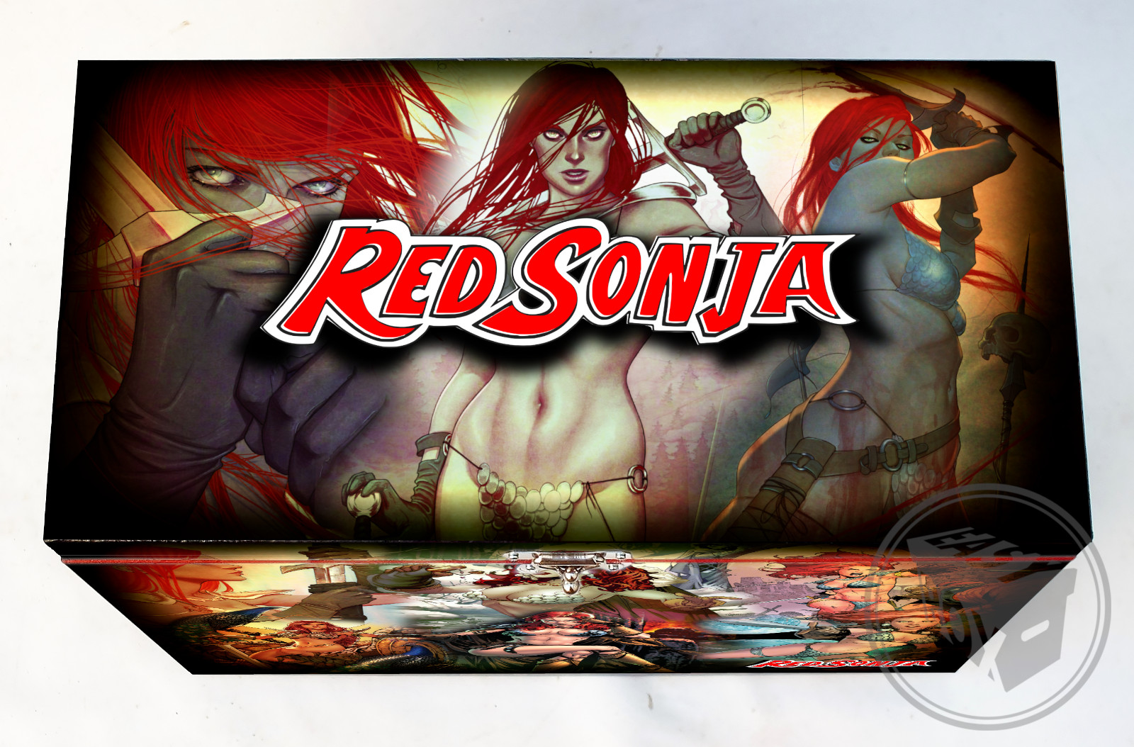 Large Comic Book Hard Box Chest MDF Red Sonja