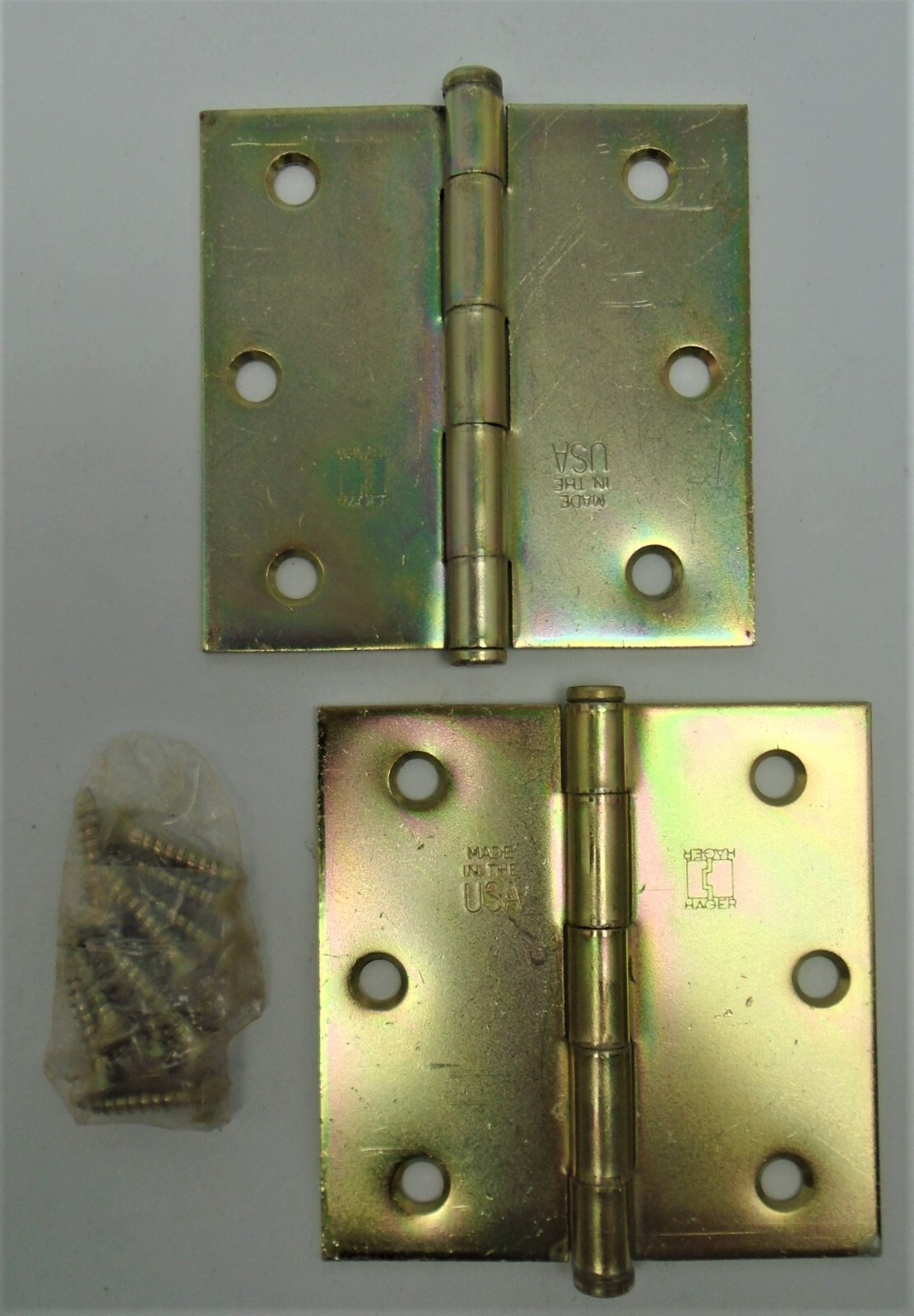 Hager Cabinet Hinge Light Broad Pair Steel 3" New Old Stock  229G