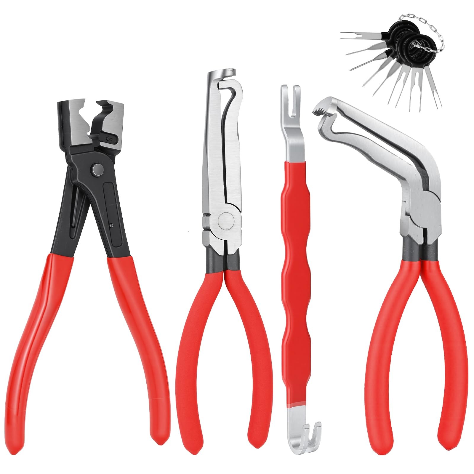 Oebruel 4PCS Electrical Disconnect Pliers, Automotive Red