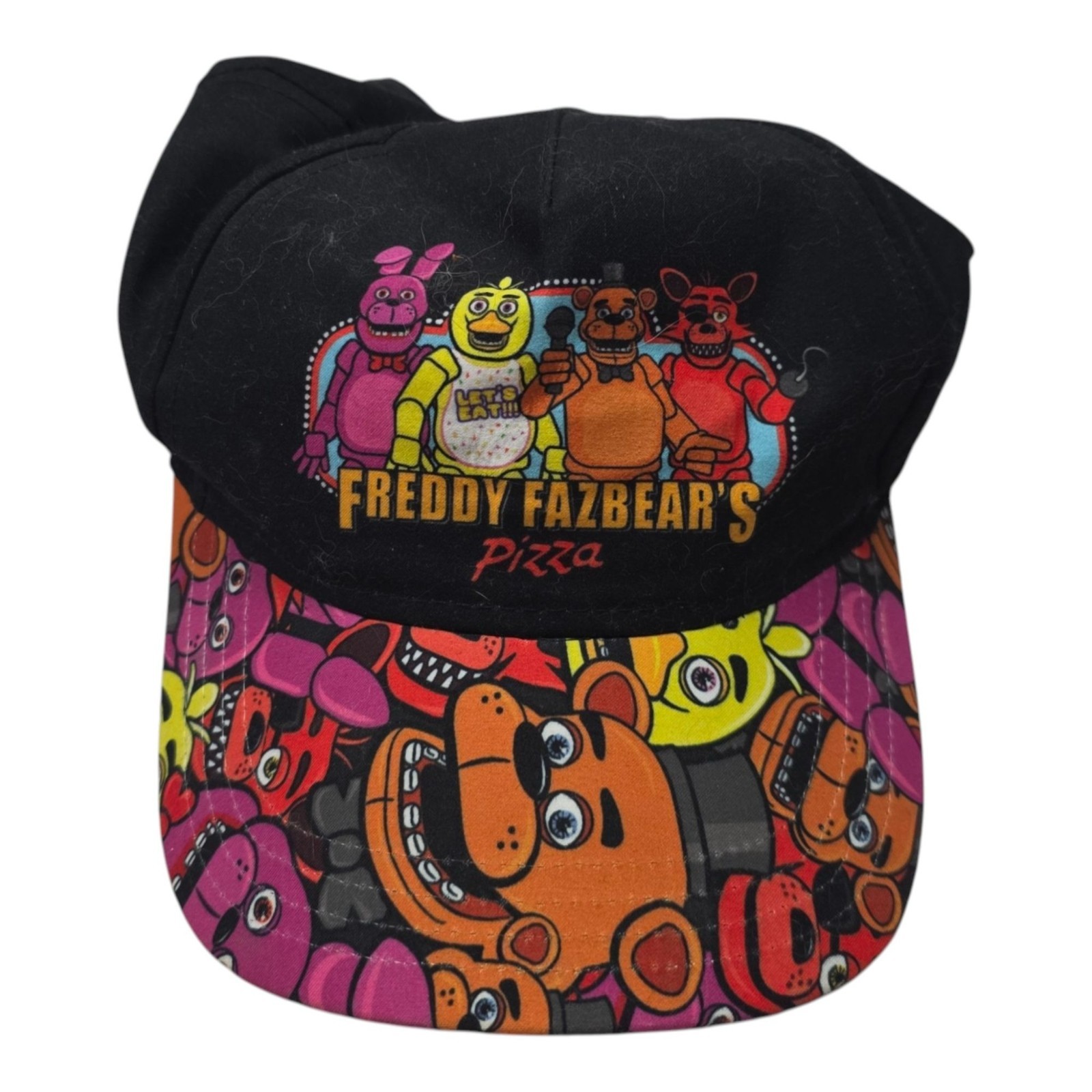 Five Nights At Freddys Youth OSFM Black Hat Colorful Bill Design