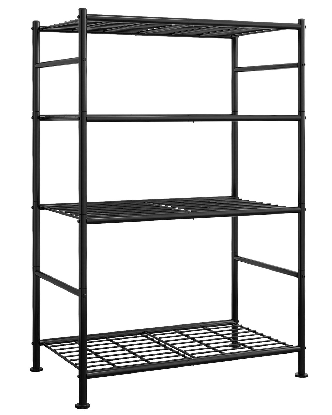 Sakugi Storage Shelves - 4 Tier Shelf Organizer, 33.0W×12.6D×57.2H(4T), Black