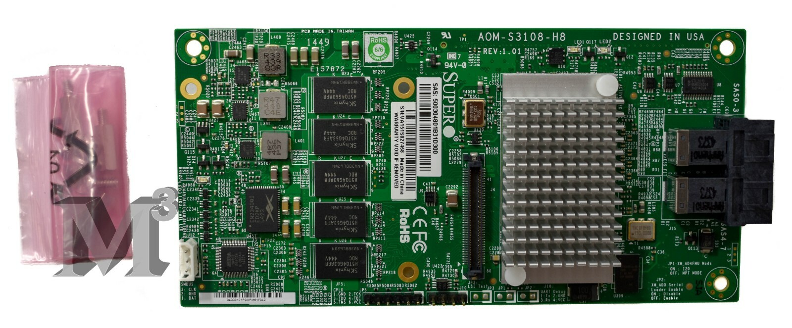 Supermicro Raid Adapter - 12Gb/s - 8-Port SAS Internal  - AOM-S3108-H8