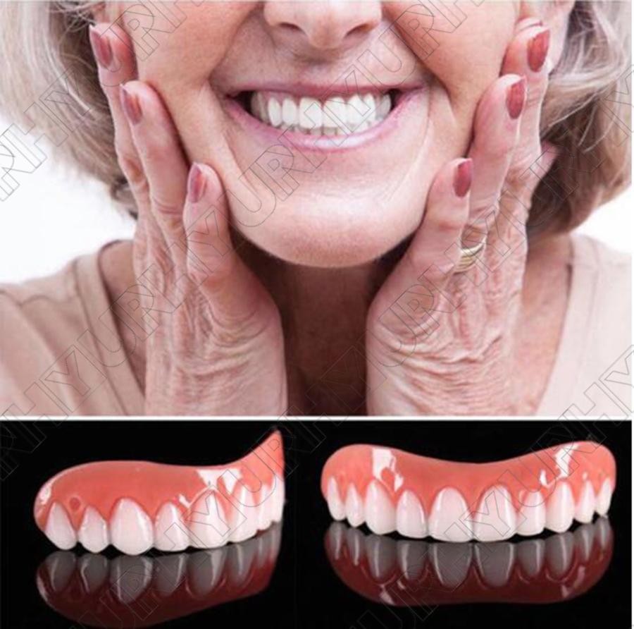 Upper & Lower Silicone False Teeth Dental Veneers Dentures False Tooth