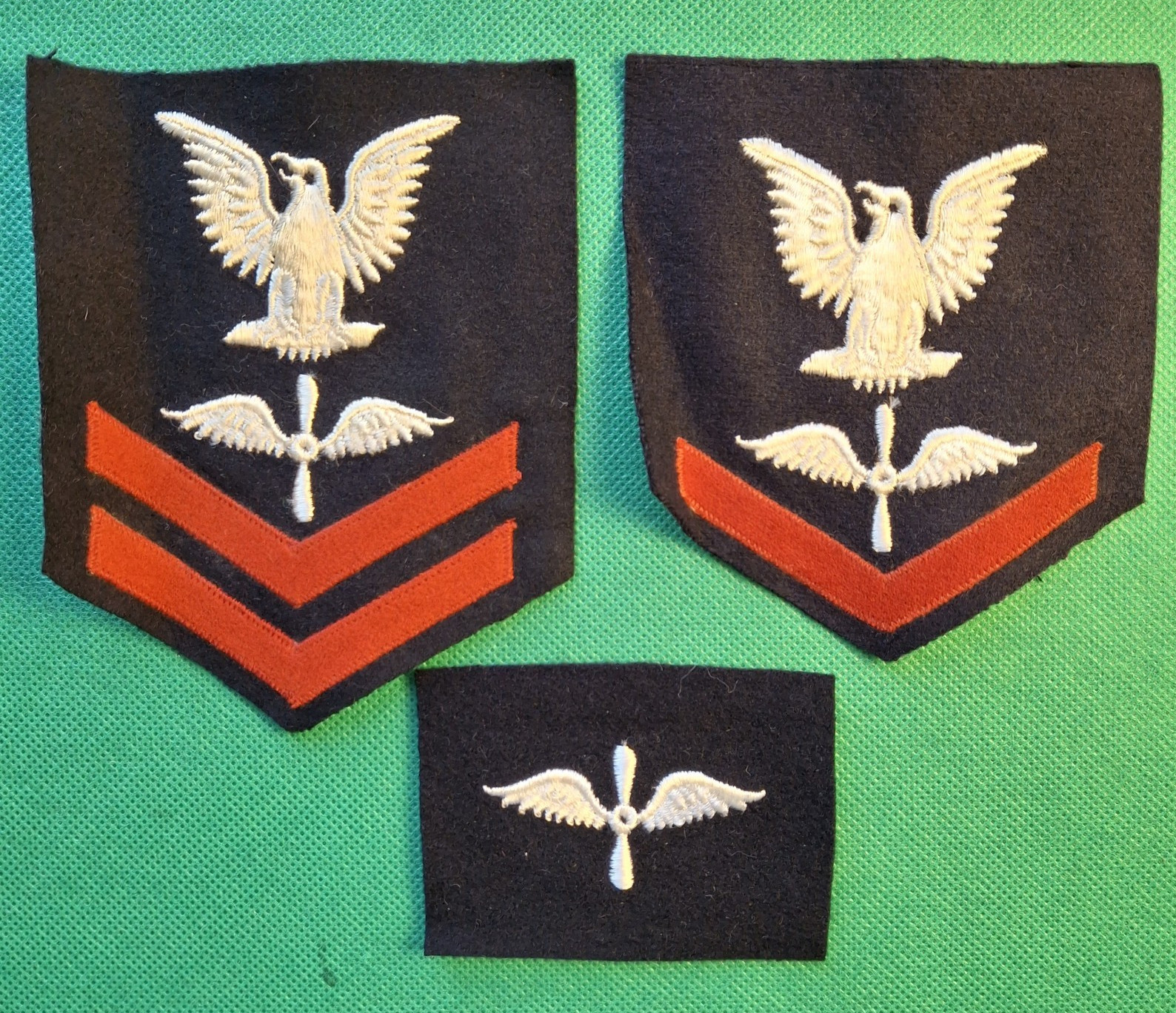 US Navy WW2 Lot of 3, Aviation Machinist's Mate w/DM  Rating Patches