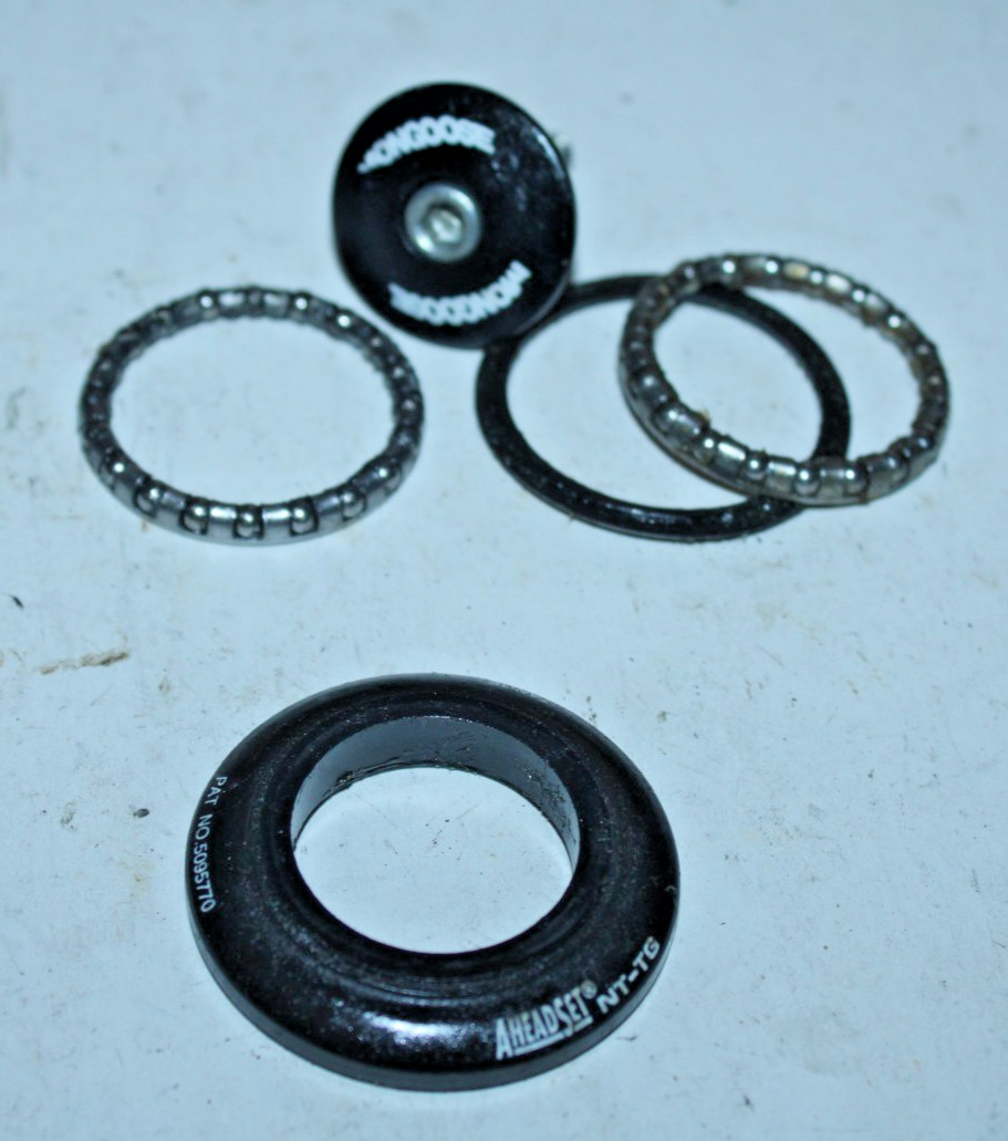 AHeadset NT-TG Mongoose Bicycle Headset 11/8" Threaded Black Steel Vintage BMX ~