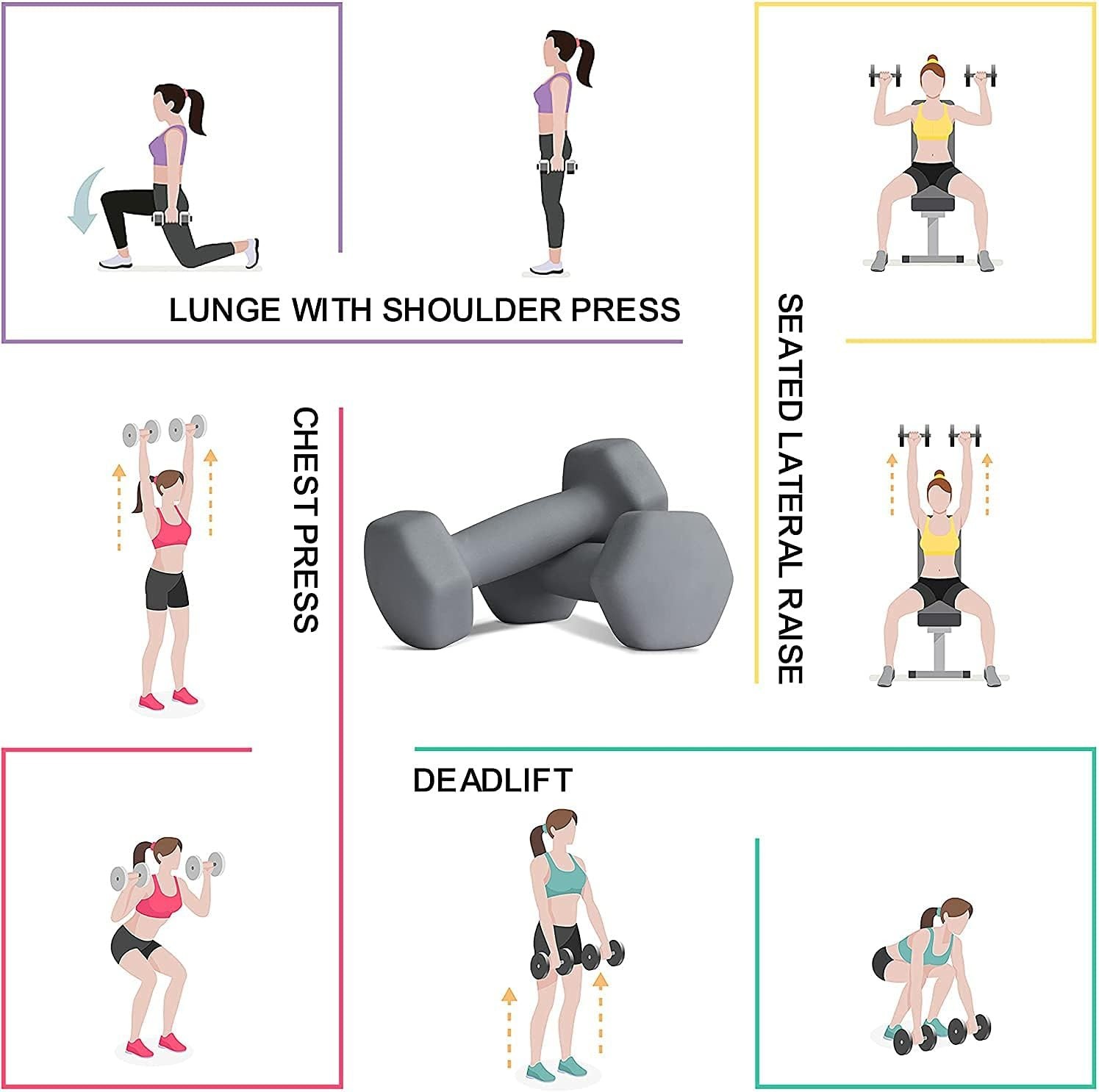 Compact 8 lb Cast Iron Weights - Ergonomic Hand Weights for Strength Training
