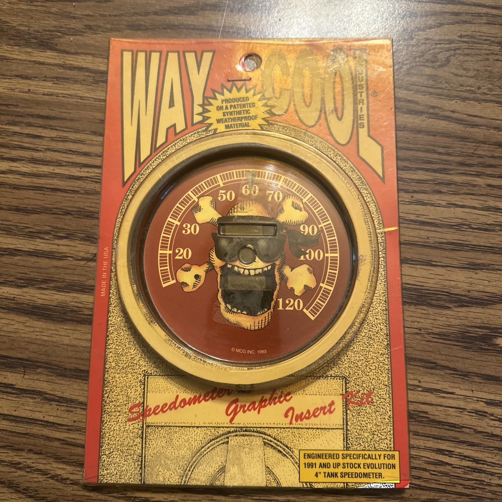 VTG Way Cool Speedometer Graphic Insert Kit 1991+ Stock Evolution 4" Tank Skull