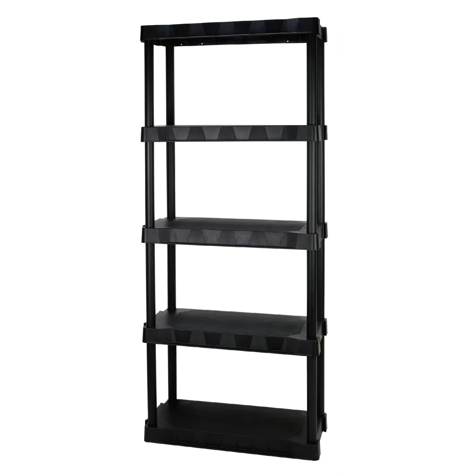 5-Tier Plastic Garage Shelving Unit Easy Assembly Durable Storage Solution New