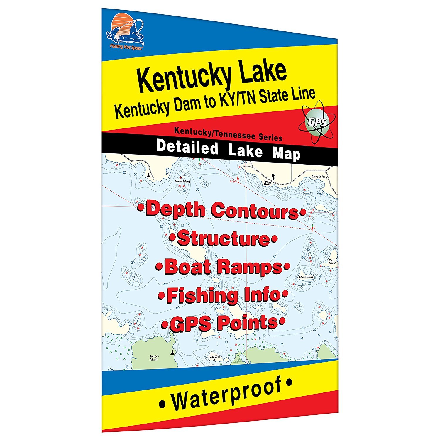 Kentucky Lake North (Kentucky Dam to KY/TN Line) Fishing Map #L120