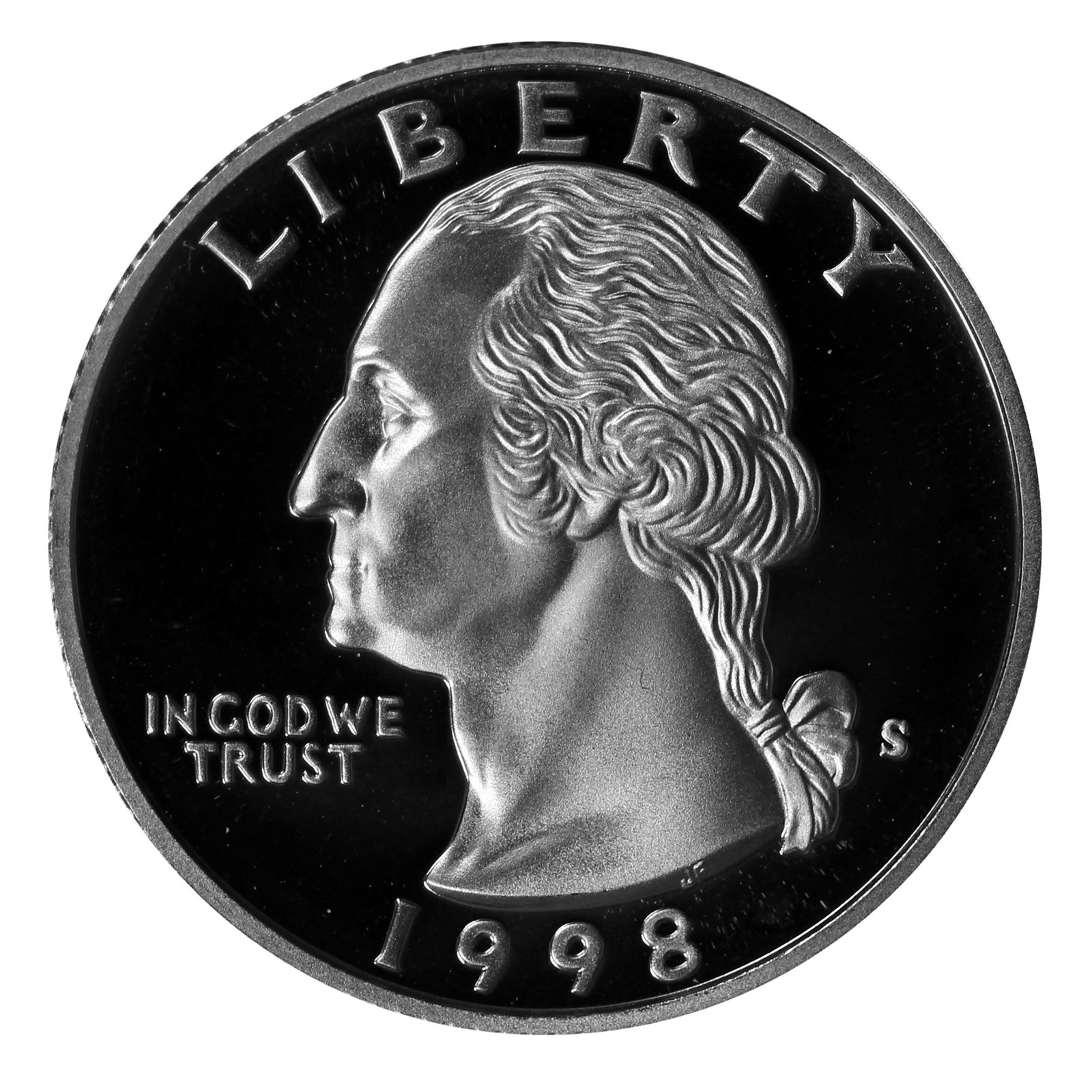 1998 S Washington Quarter 25c Gem Deep Cameo Proof CN-Clad US Coin