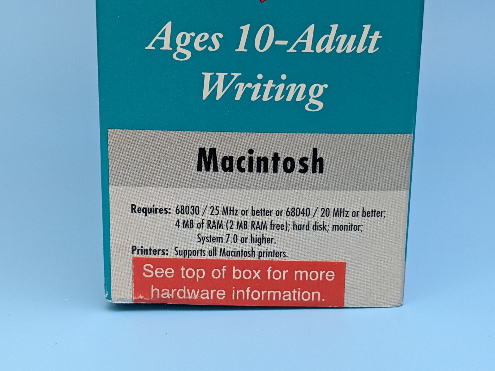 Student Writing Center Version 1.0: 3.5” Disk Software / Vintage Macintosh 1995
