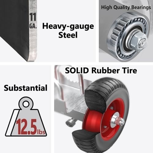 Heavy Duty 8" Rolling Gate Wheels with Double U-Bolts - Sliding Gate Rollers for