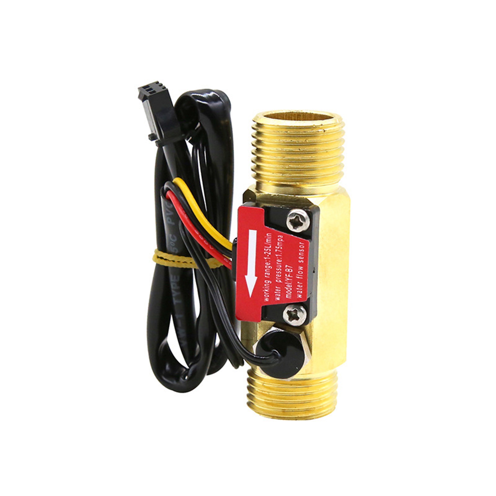 1/2" Flow Sensor Water Flow Switch w/ Temperature Detection for Hot Water System