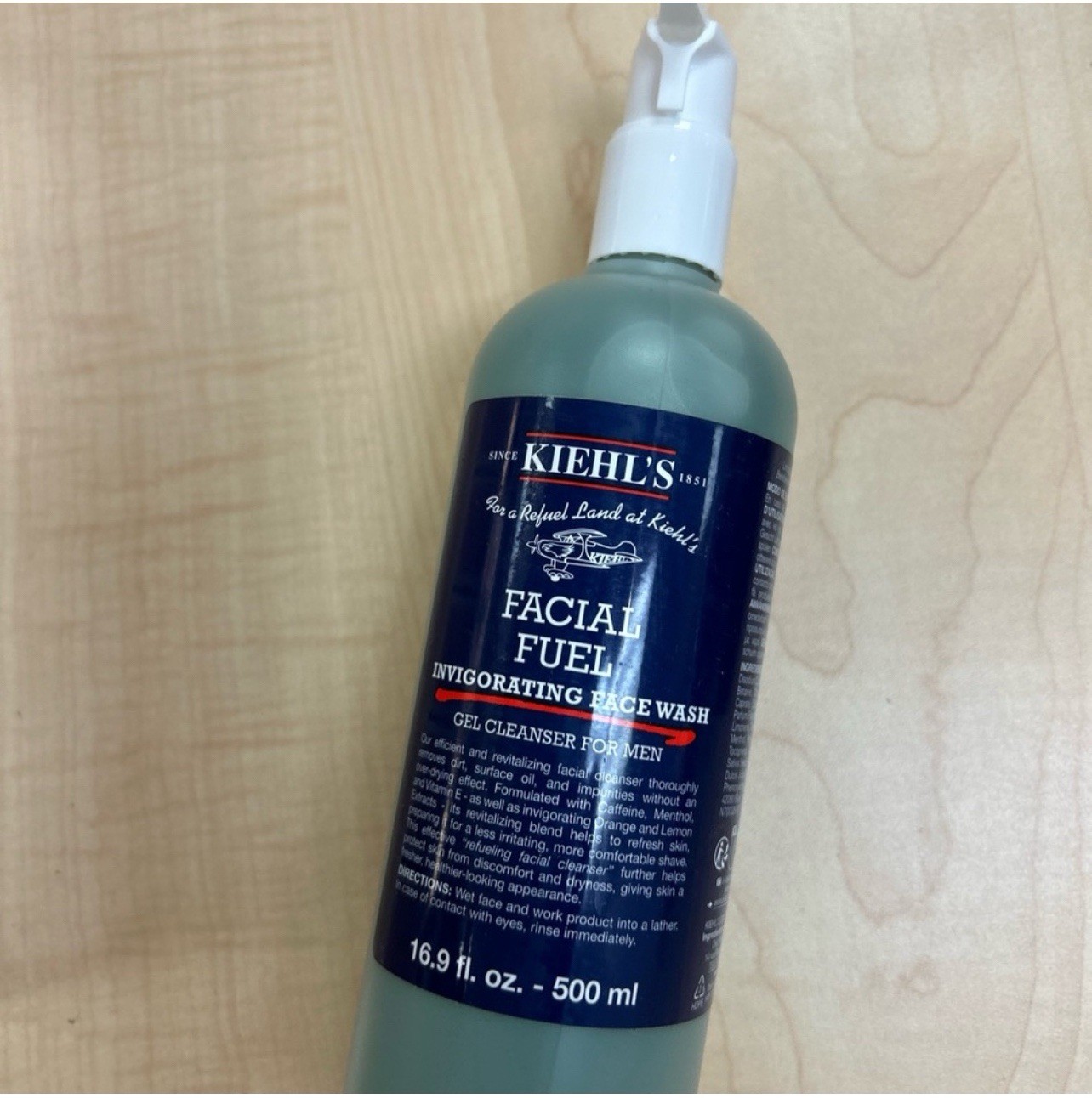 Kiehl's Facial Fuel Energizing Face Wash Gel Cleanser for Men 500 ML / 16.9 oz