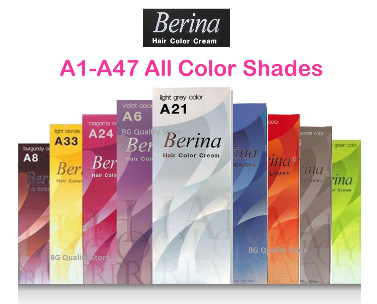 BERINA Hair Dye Color Cream All Shades A1 - A47 Fashion Style Trendy Men Women