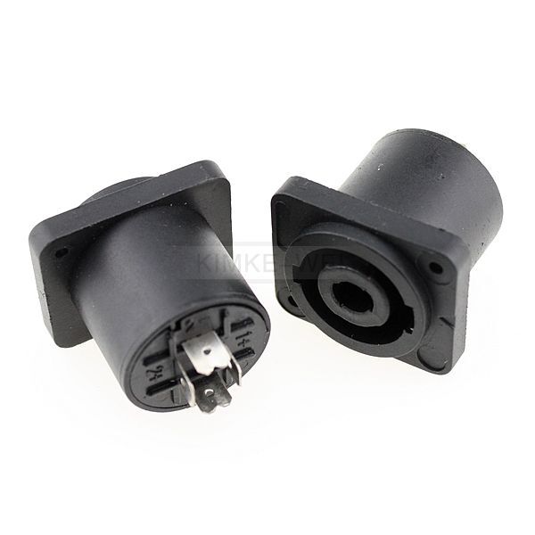 2 pcs Speaker 4 Pin Female Jack Compatible Audio Cable Panel Socket Connectors