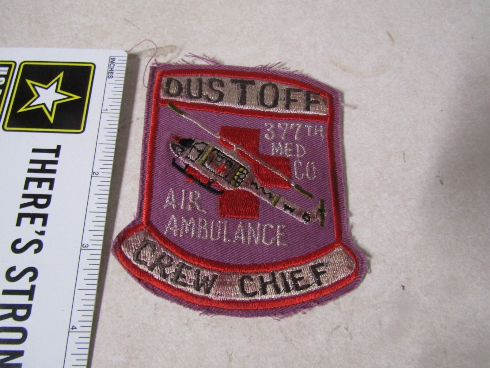 MILITARY PATCH OLD VIETNAM ERA 377TH MEDICAL COMPANY AIR AMBULANCE CREW CHIEF