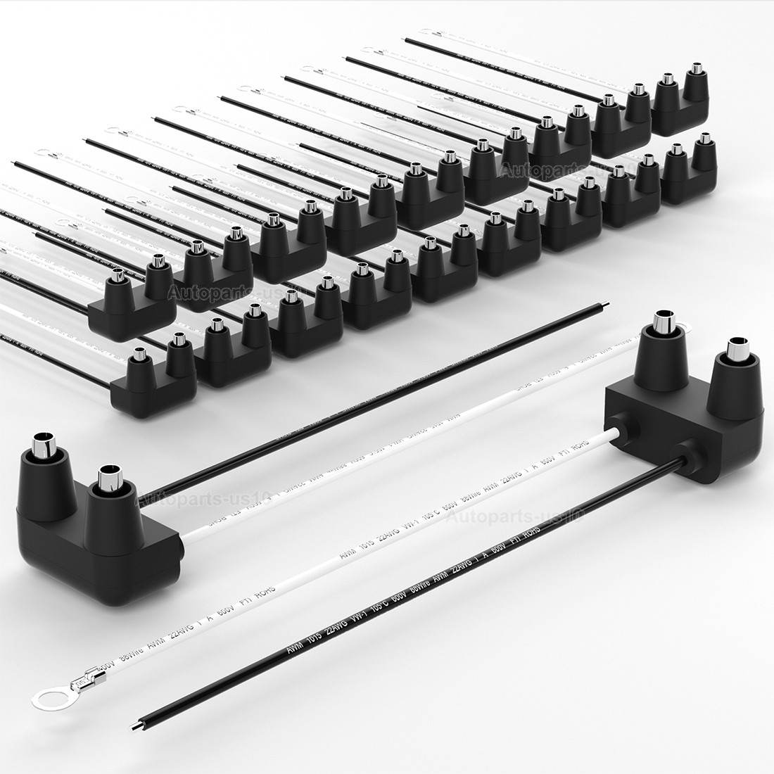20x 2pin Pigtail Connector for 2/2.5 Inch LED Side Marker Clearance Tail Lights