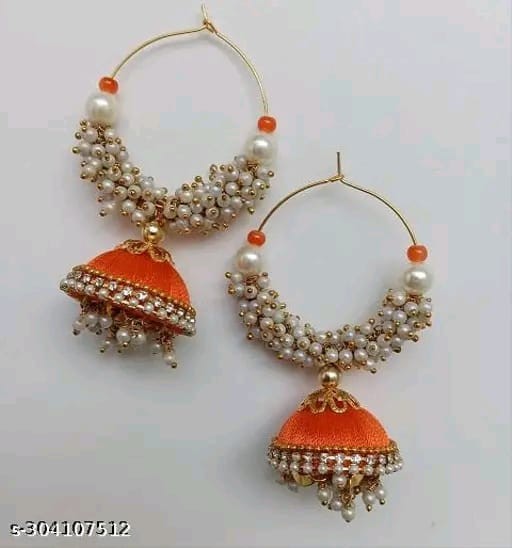Kundan Jhumka Earrings Indian Gold Plated Bollywood Style Jewelry Set
