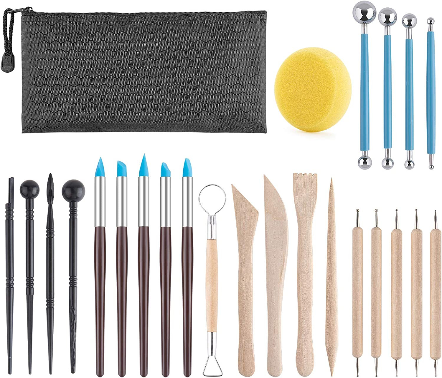 Polymer Clay Tools Kit, 25PCS Pottery Clay Sculpting Modeling Tools | Practical,
