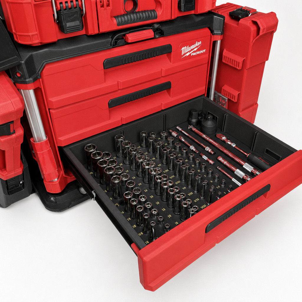 Organizer Insert 3 Drawer Socket for Milwaukee Packout