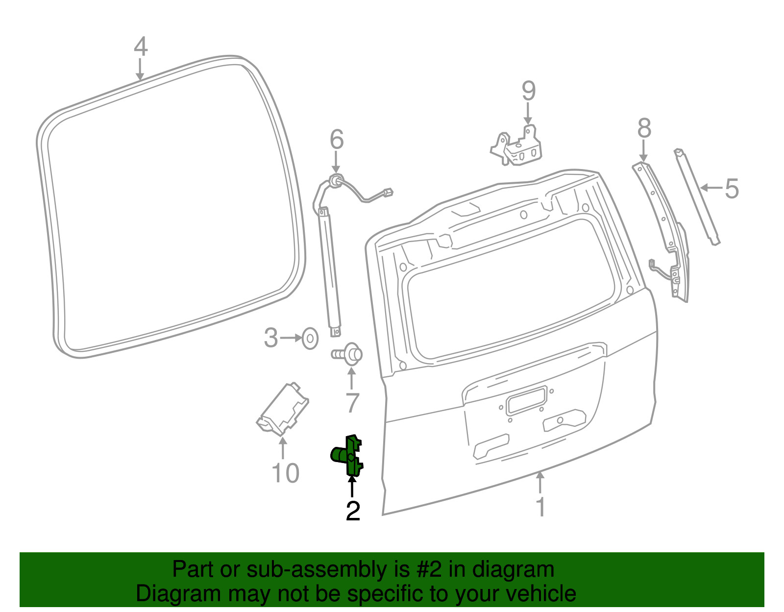Genuine GM Liftgate Bumper 84655838