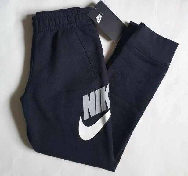 NIKE Boys Fleece Joggers Sweatpants Swoosh Logo Size 3T 4 5 6 7 Navy Black Gray