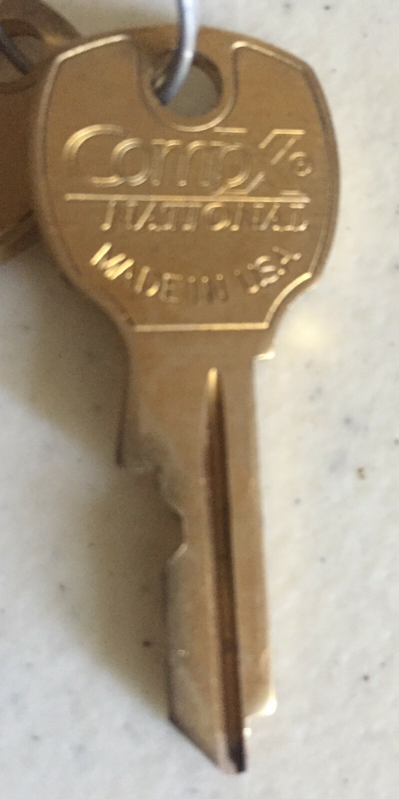 (2) #103 brass key, CompX National, Hafele 210.02.202 Replacement