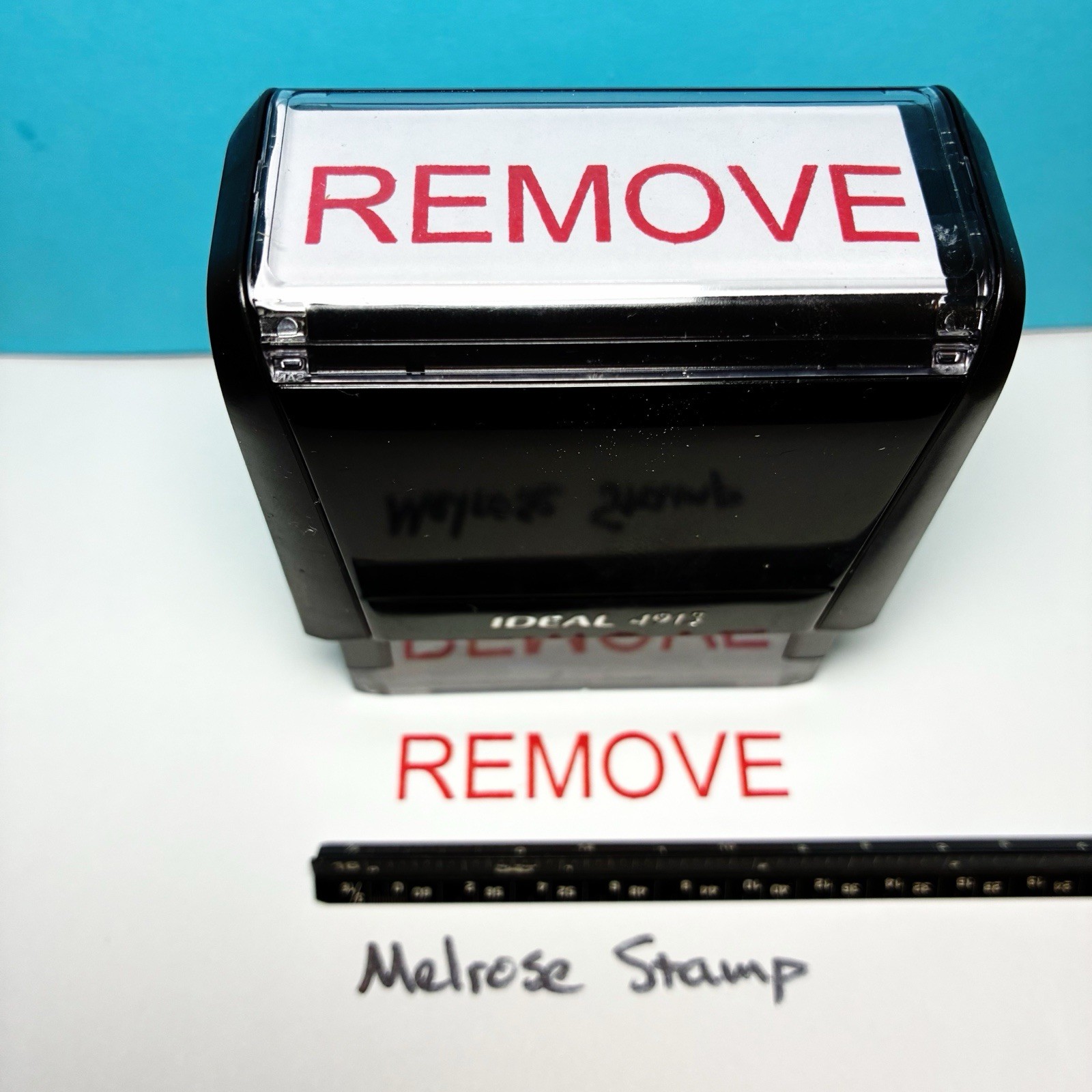 Remove Rubber Stamp Red Ink Self Inking Ideal 4913