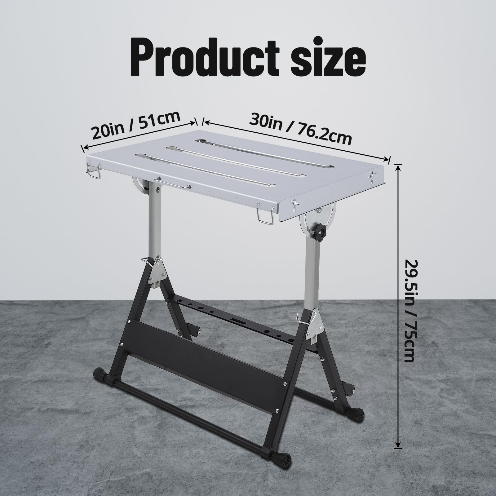 Welding Table Inch Steel Folding Workbench 500 Lbs Load Capacity, Adjustab 44x2