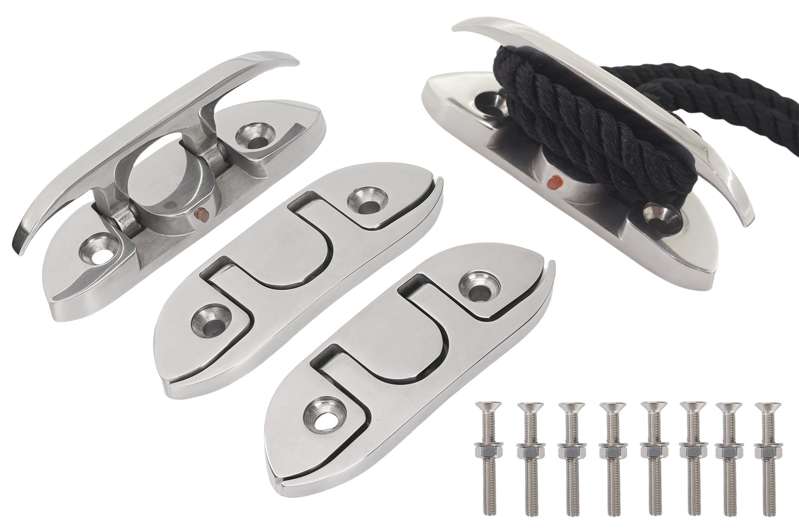 Marine Hardware Boat Cleats 4.7 Inch 316 Stainless Steel Marine Grade Flip Up...